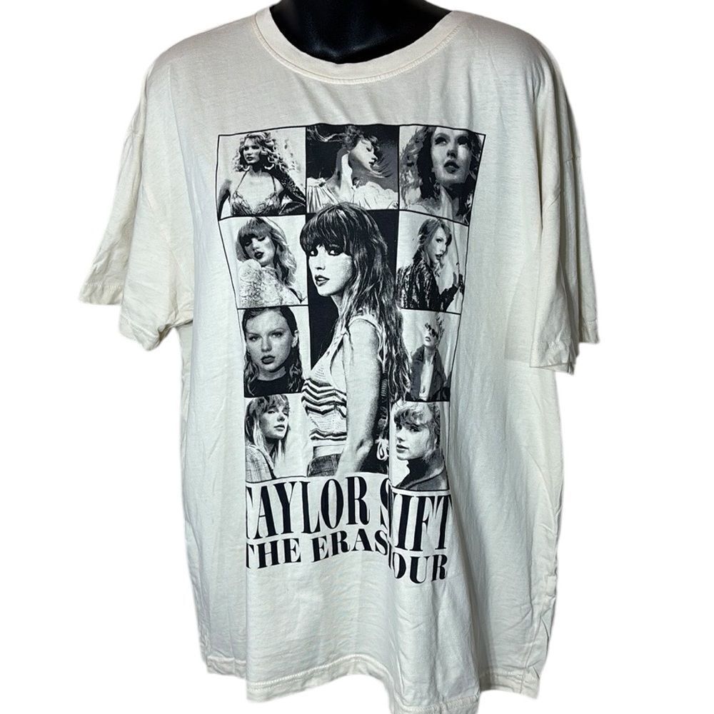 Taylor swift the eras tour official merch band tee swiftie cream colored Taylor
